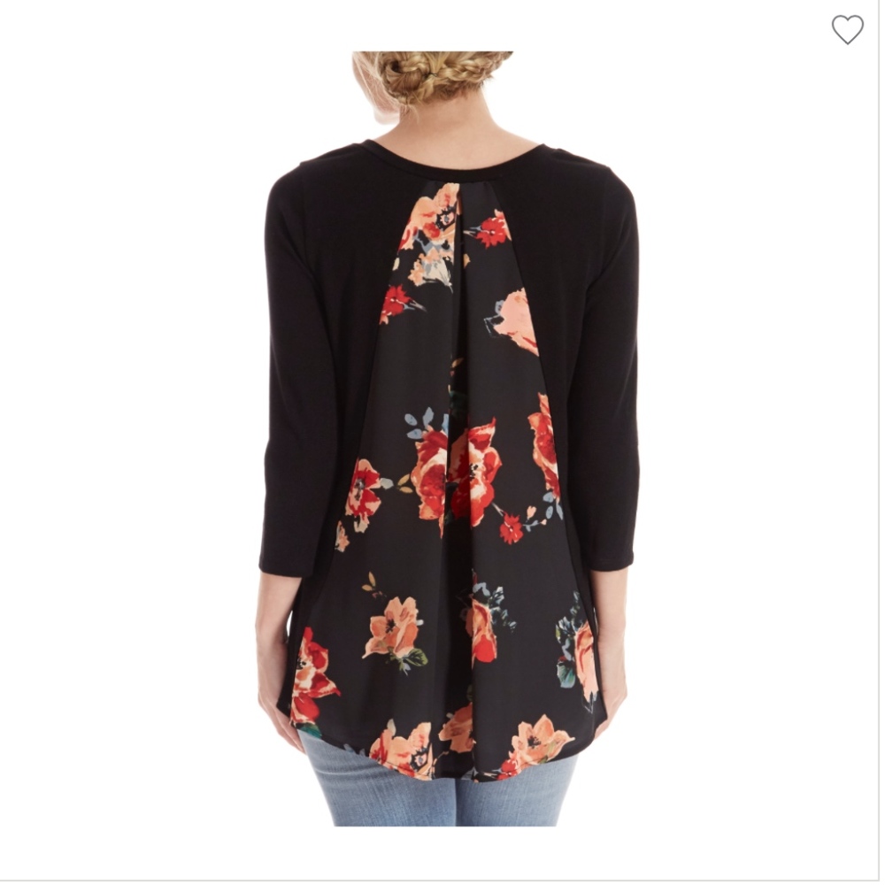 LE LIS Alante Woven Back Knit Top- Size M